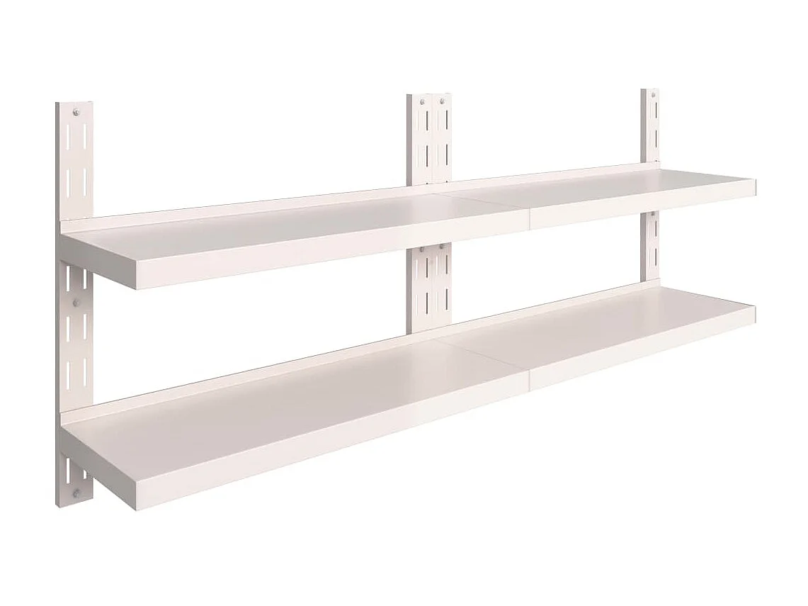 Étagères murales murales à 2 niveaux 2 pcs Inox 200x30 cm OFR30920 BonneVie Meuble