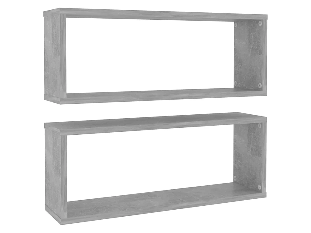 Étagères cube murales 2 pcs Gris béton 60x15x23 cm Aggloméré OFR83797 BonneVie Meuble