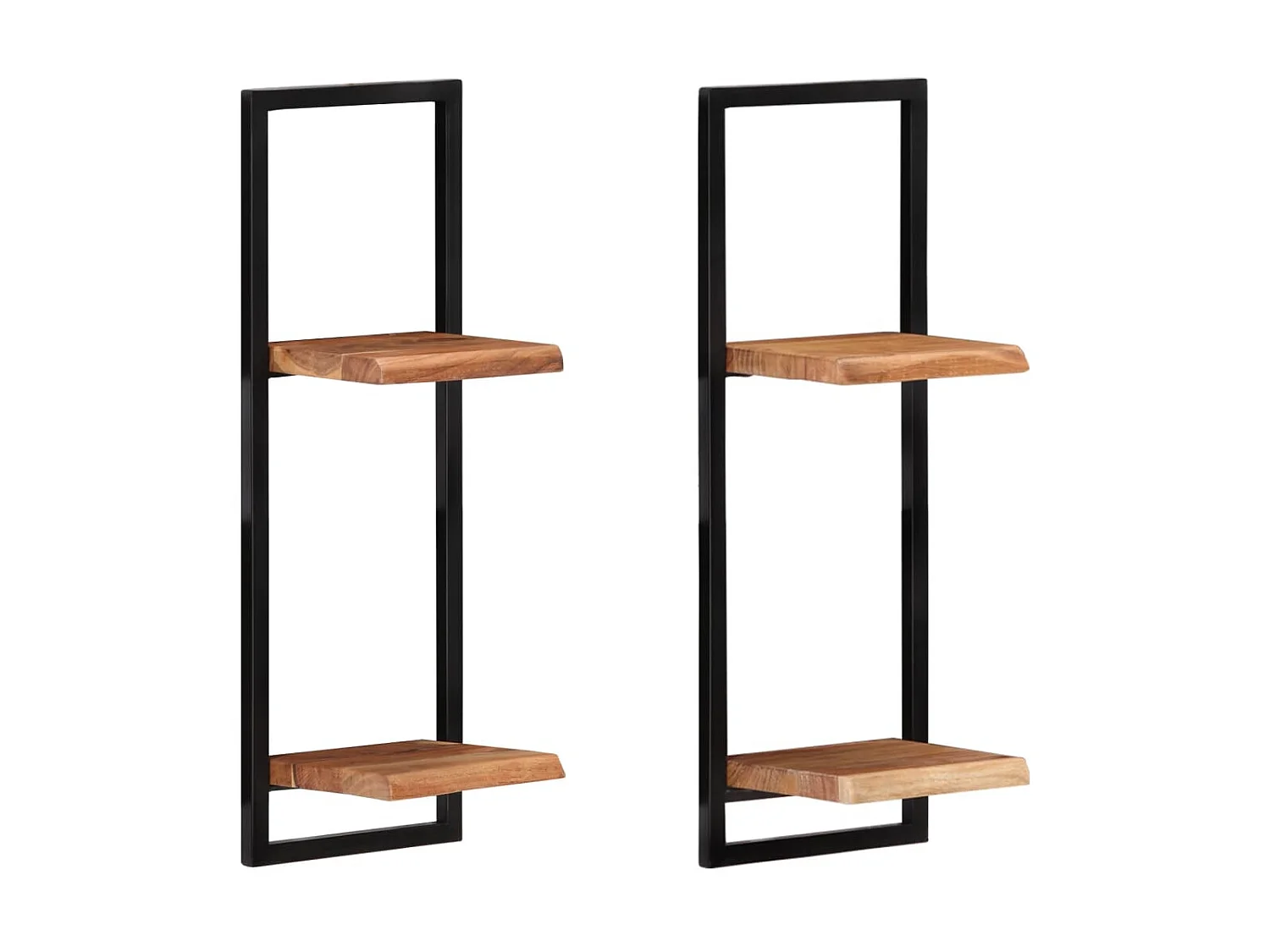 Étagères murales 2 pcs 25x25x75 cm Bois d'acacia et acier OFR46902 BonneVie Meuble