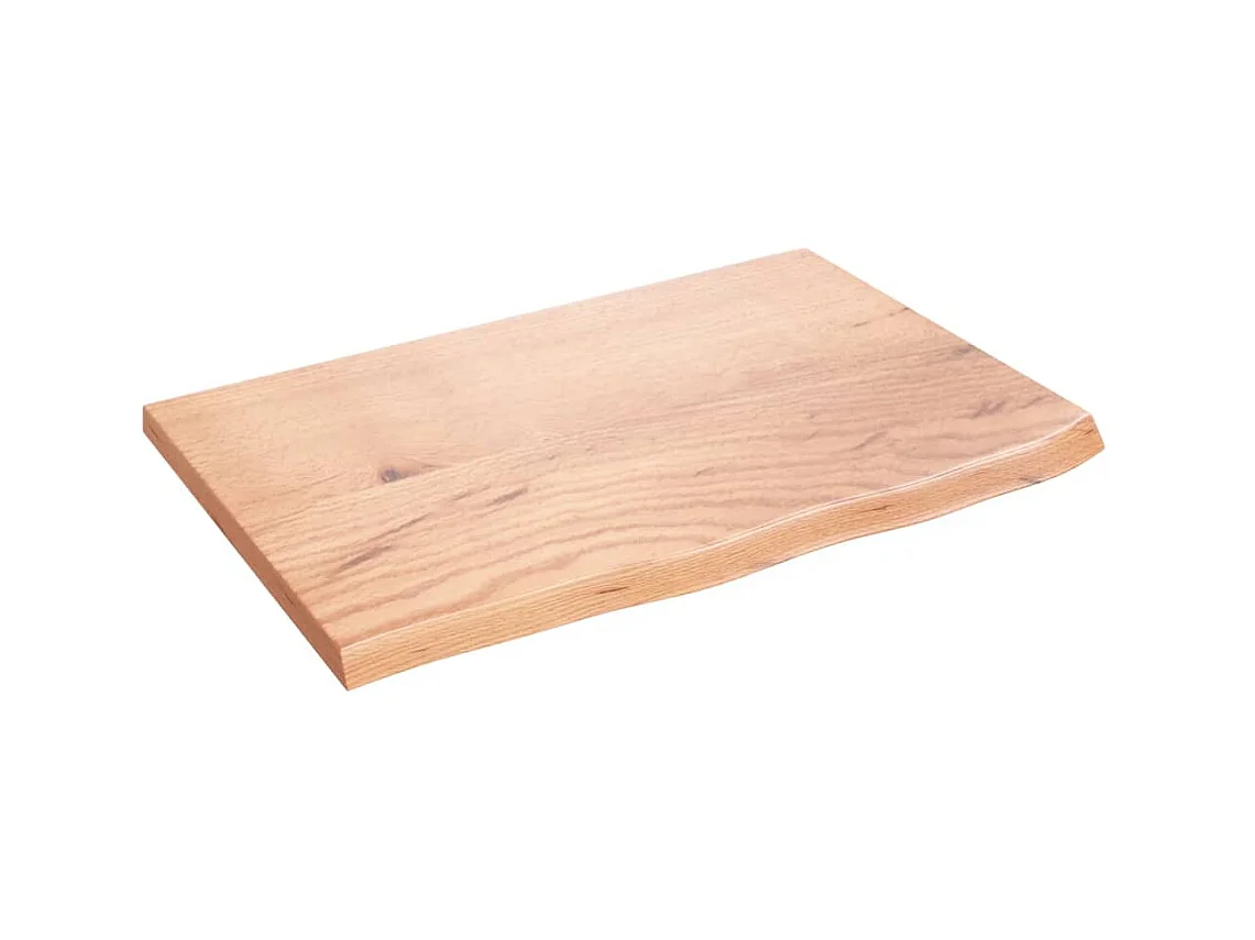 Étagère murale marron clair 60x40x2 cm bois chêne massif traité OFR17687 BonneVie Meuble