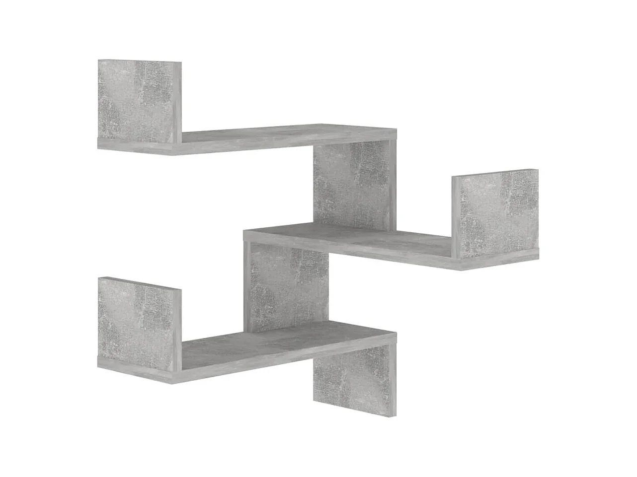 Hoekwandschappen 2 st 40x40x50 cm bewerkt hout betongrijs NL980502