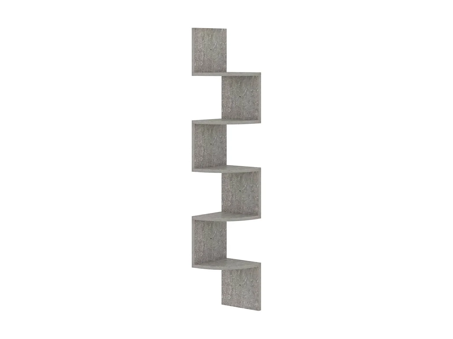 Étagère d'angle murale gris béton 19x19x123cm bois d'ingénierie OFR61871 BonneVie Meuble