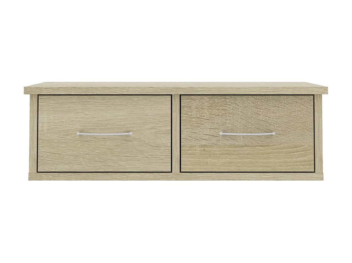 Étagère murale avec tiroirs Chêne sonoma 60x26x18,5cm Aggloméré OFR48373 BonneVie Meuble