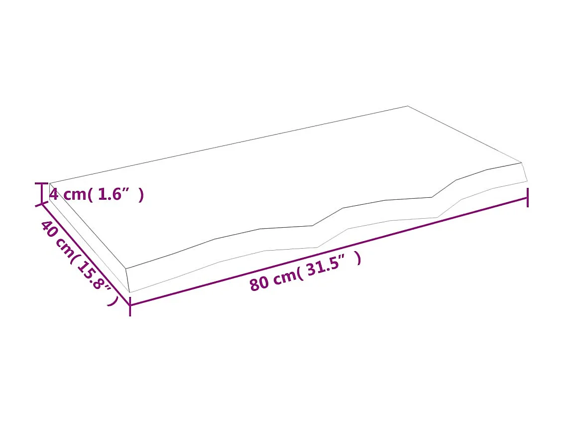 Étagère murale marron clair bois chêne massif traité OFR95177 BonneVie Meuble