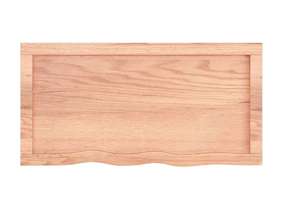 Étagère murale marron clair bois chêne massif traité OFR95177 BonneVie Meuble