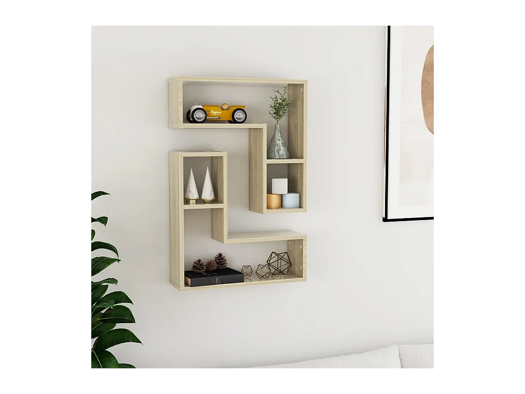 Étagères murales 2 pcs Chêne sonoma 50x15x50 cm Aggloméré OFR62494 BonneVie Meuble