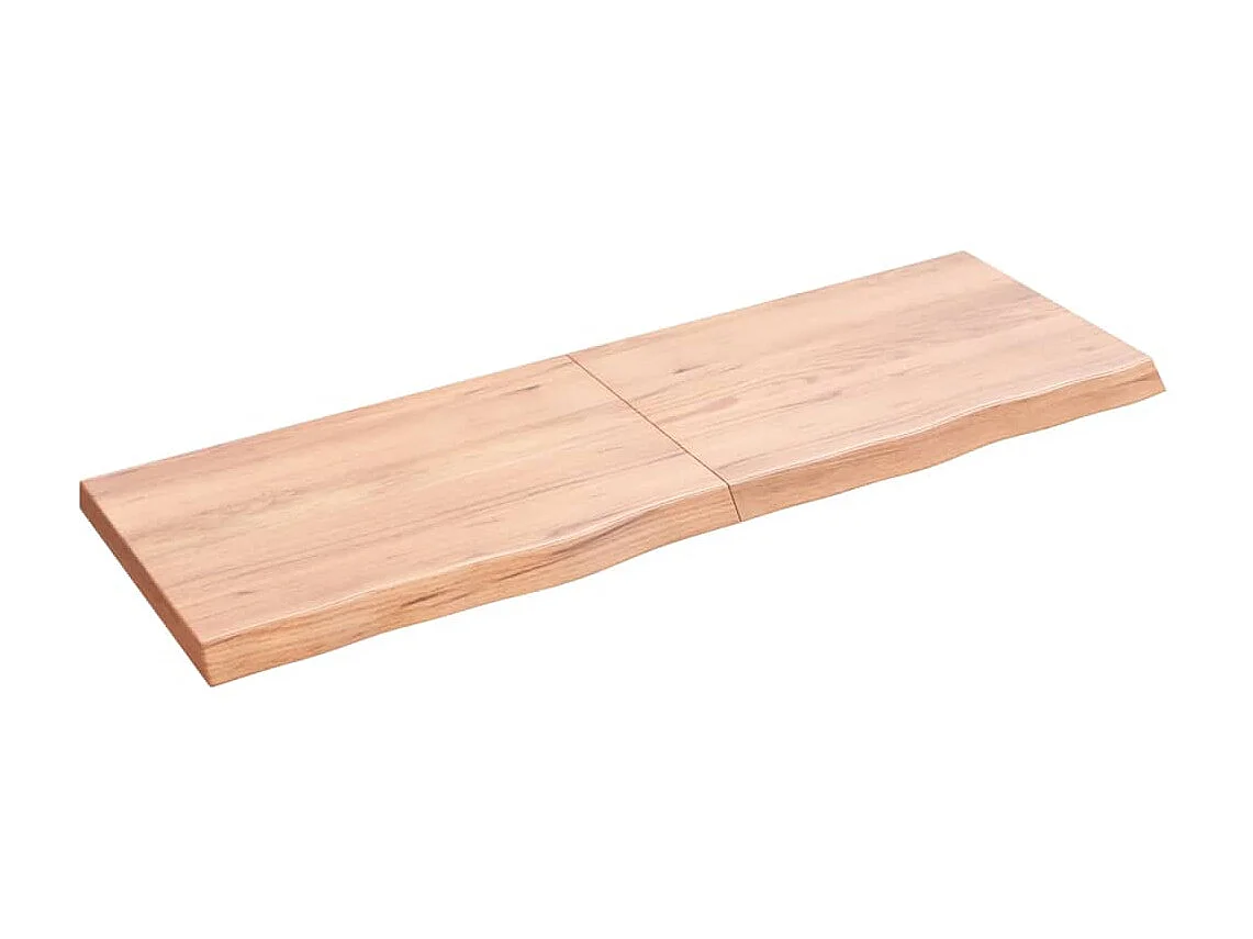 Étagère murale marron clair bois chêne massif traité OFR27543 BonneVie Meuble