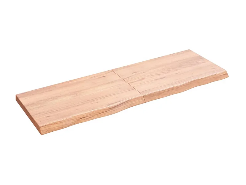 Étagère murale marron clair bois chêne massif traité OFR27543 BonneVie Meuble