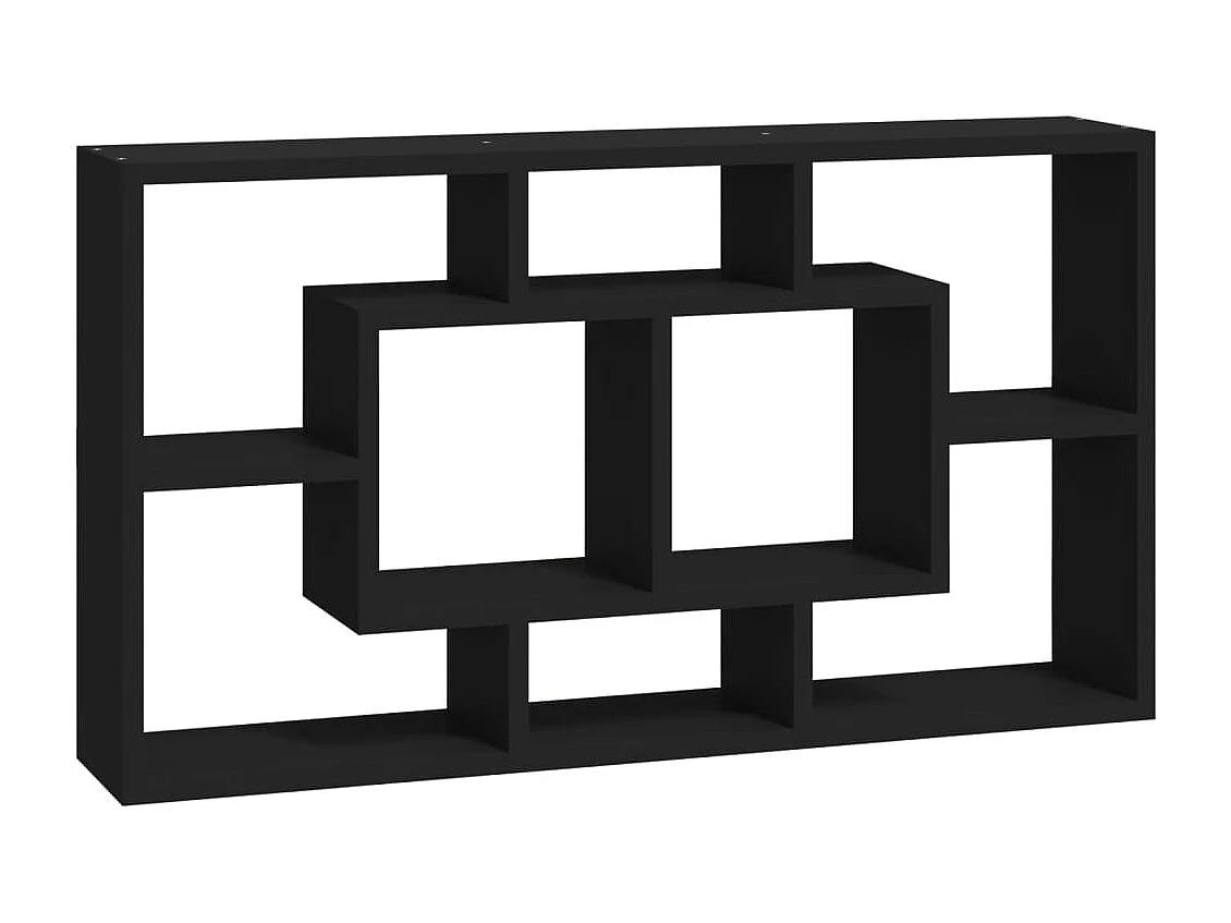 Prateleira de exposição de parede 8 compartimentos preto PT284730