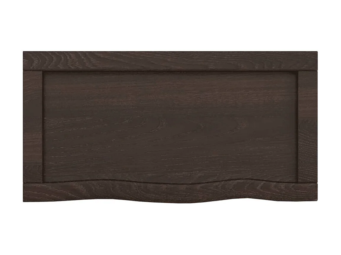 Étagère murale marron foncé bois chêne massif traité OFR81351 BonneVie Meuble