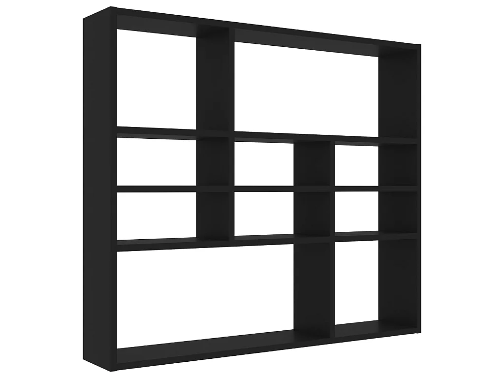 Estantería de pared madera contrachapada negro 90x16x78 cm ES24454