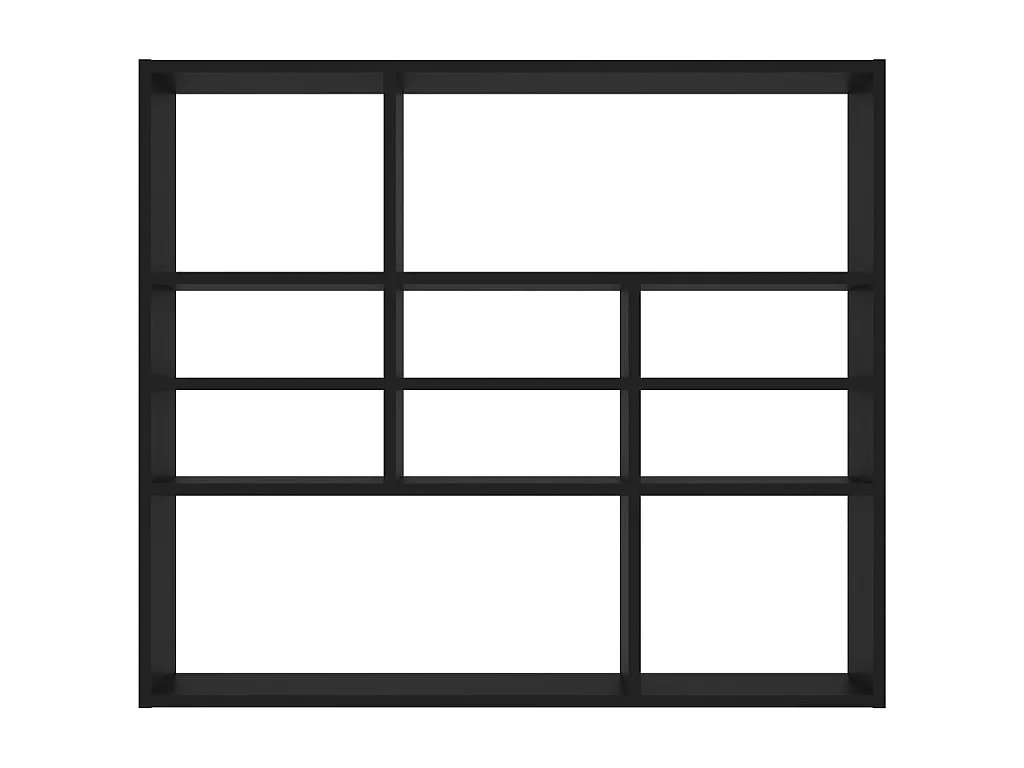 Estantería de pared madera contrachapada negro 90x16x78 cm ES24454