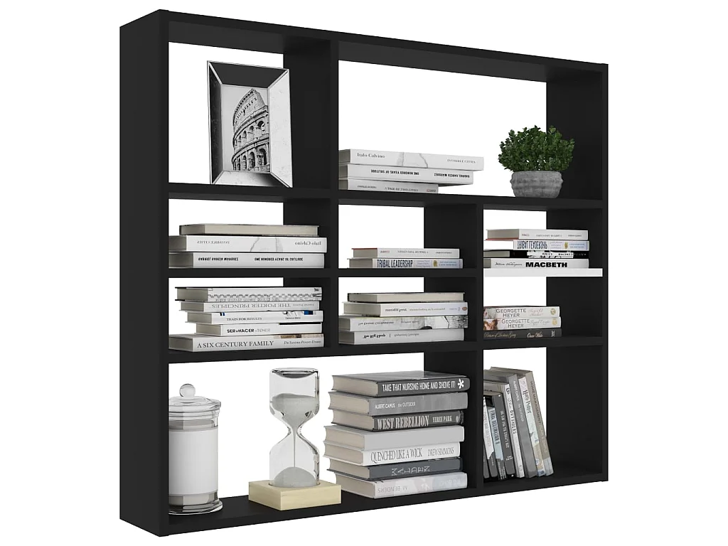 Étagère murale Noir 90x16x78 cm Aggloméré OFR26598 BonneVie Meuble