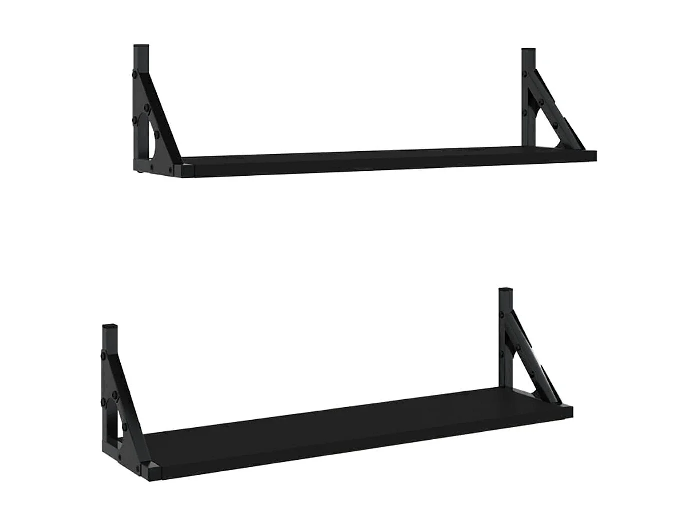 Étagères murales 2 pcs noir 60x15x15,5 cm OFR74397 BonneVie Meuble