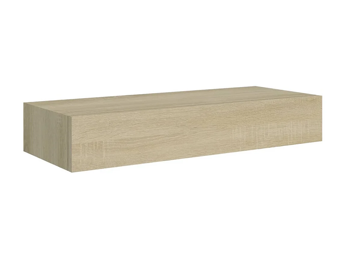 Étagère à tiroir murale chêne 60x23,5x10 cm MDF OFR93826 BonneVie Meuble