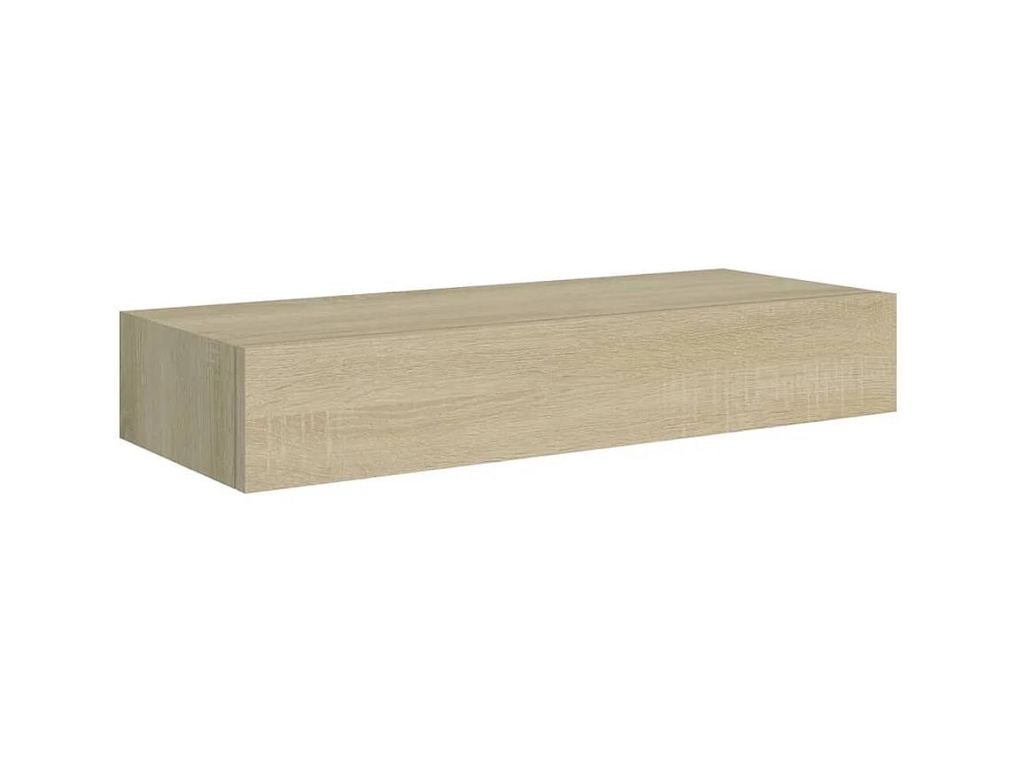 Étagère à tiroir murale chêne 60x23,5x10 cm MDF OFR93826 BonneVie Meuble