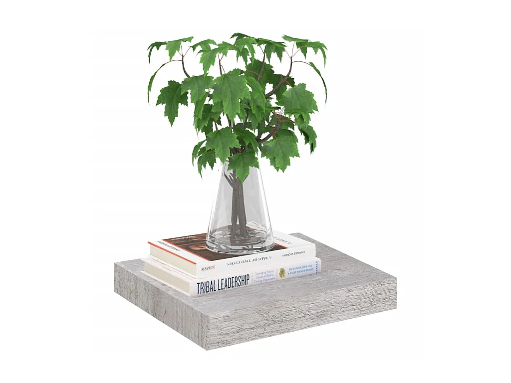 Wandschap zwevend 23x23,5x3,8 cm MDF betongrijs NL611216