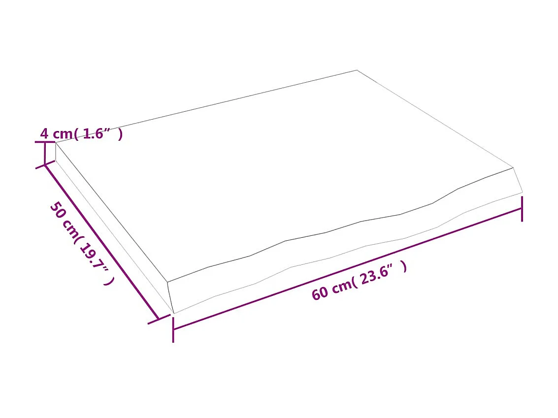 Étagère murale marron foncé bois chêne massif traité OFR87374 BonneVie Meuble
