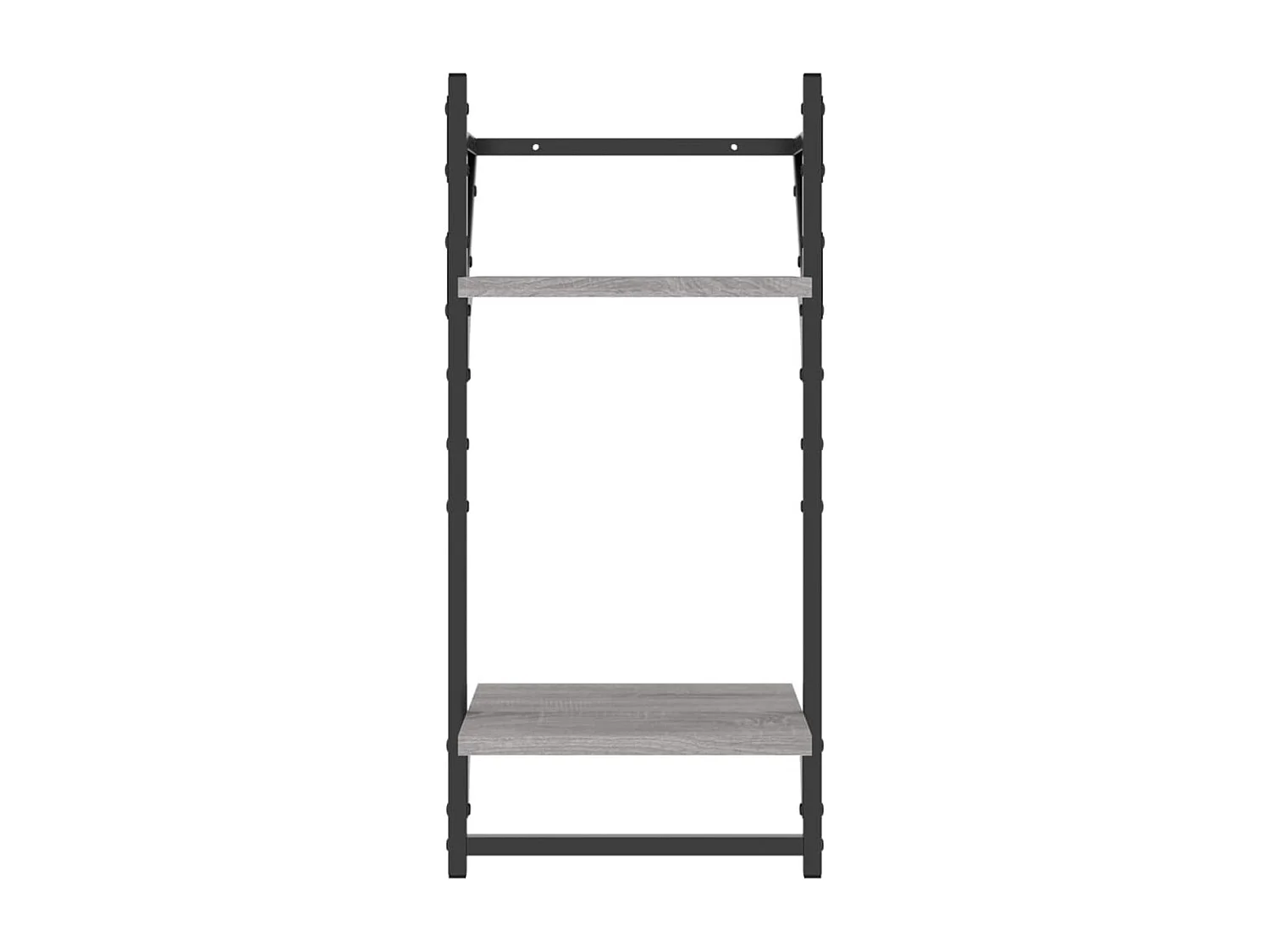 Étagères murales à 2 niveaux avec barres 2 pcs sonoma gris OFR29355 BonneVie Meuble