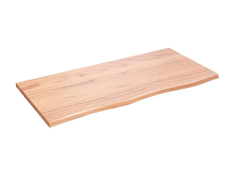 Étagère murale marron clair 100x50x2cm bois chêne massif traité OFR23228 BonneVie Meuble