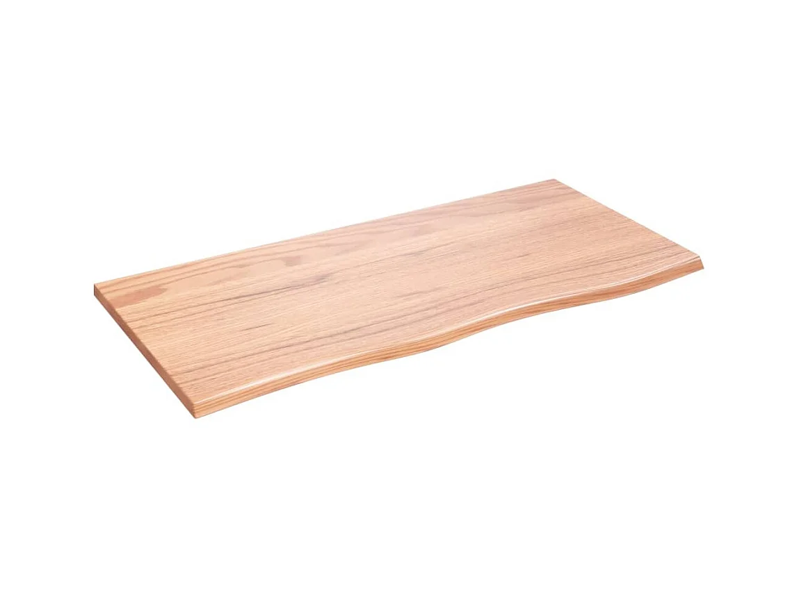 Étagère murale marron clair 100x50x2cm bois chêne massif traité OFR23228 BonneVie Meuble