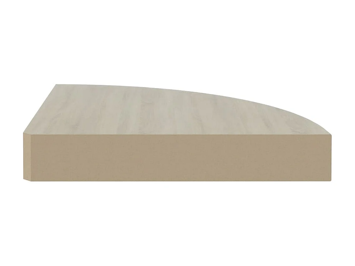 Estante de esquina de pared MDF roble y marrón 25x25x3,8 cm ES46486
