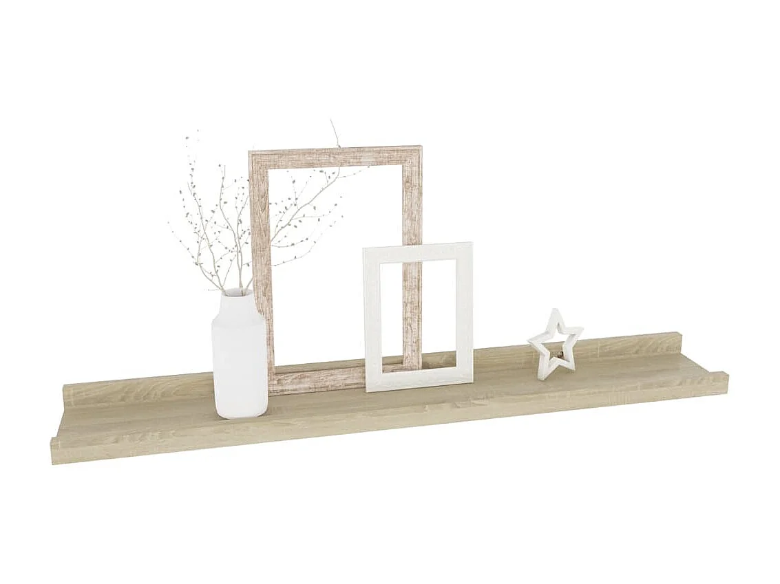 Étagères murales 4 pcs chêne sonoma 60x9x3 cm OFR87735 BonneVie Meuble