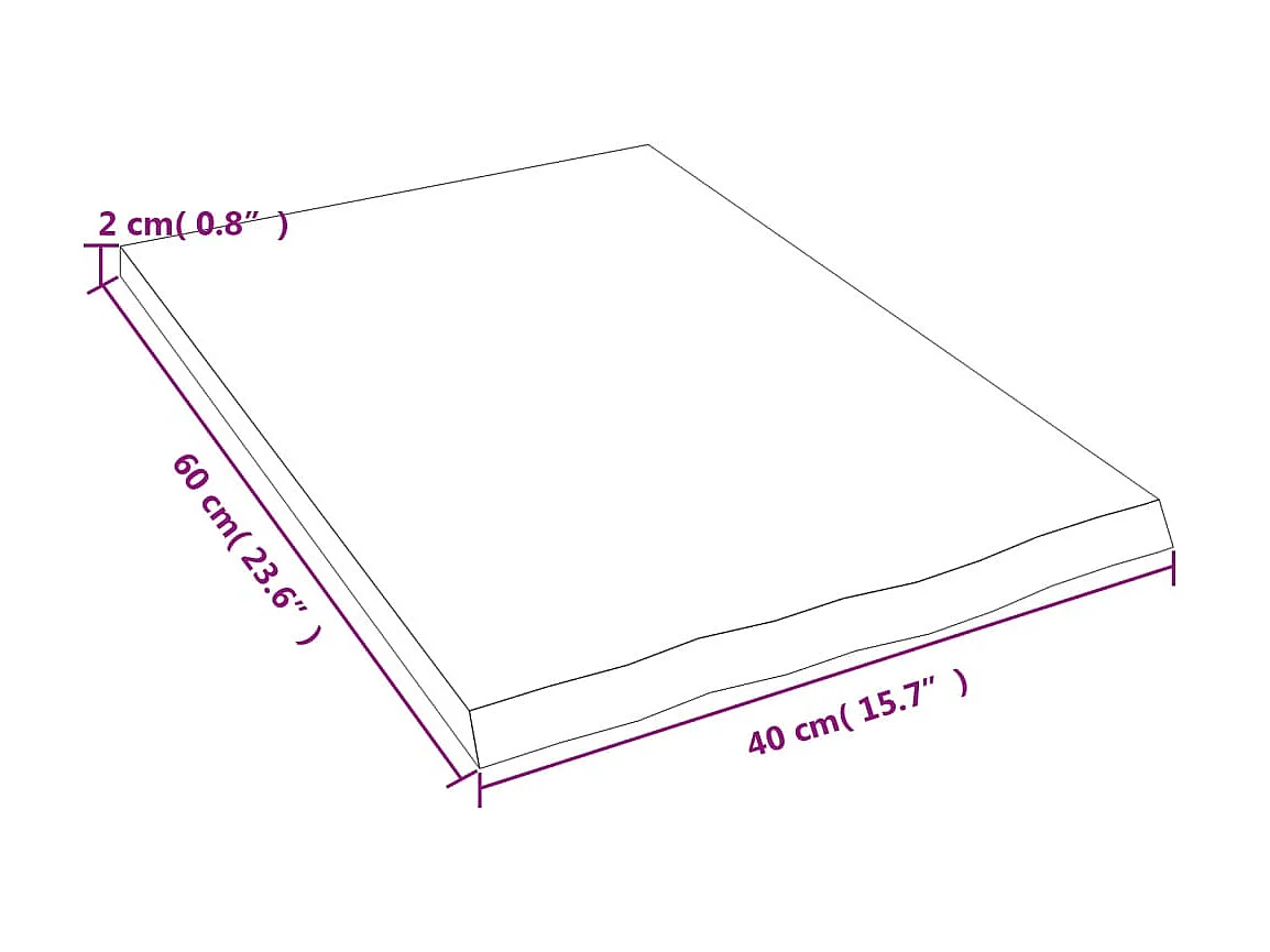 Étagère murale 40x60x2 cm bois de chêne massif non traité OFR49615 BonneVie Meuble