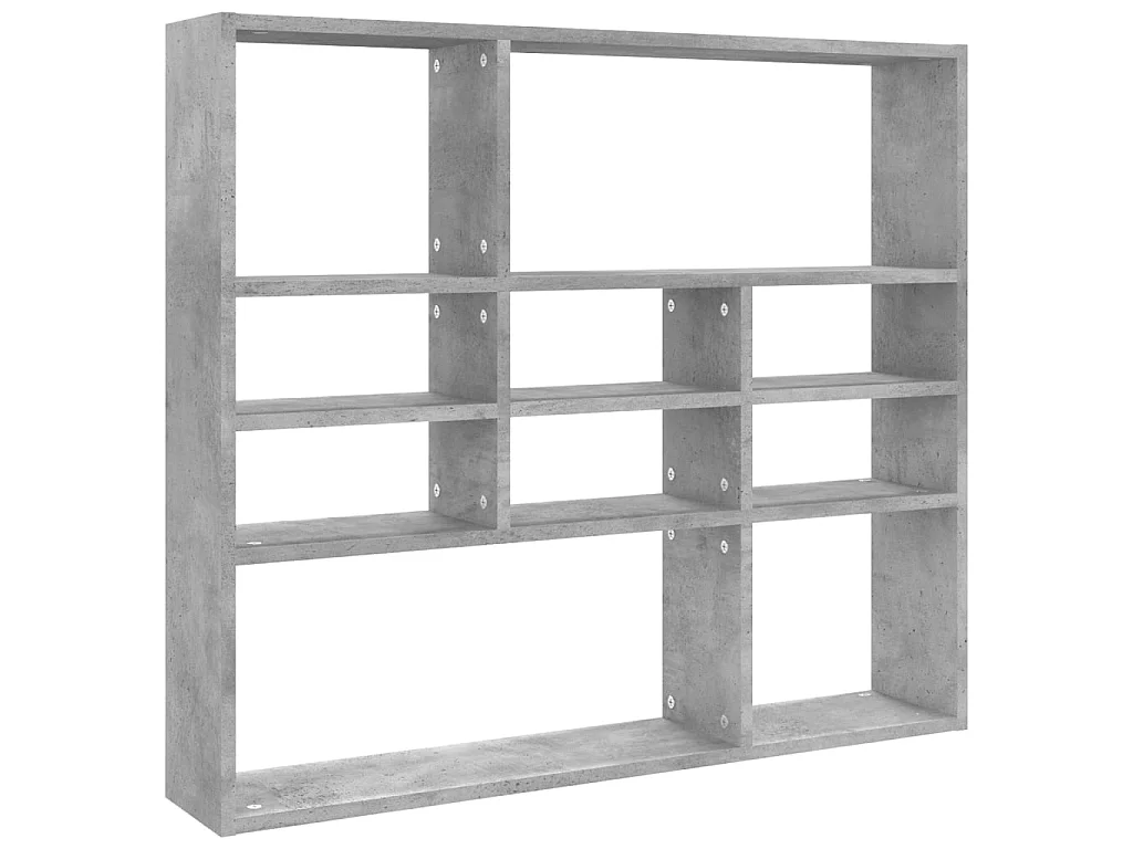Étagère murale Gris béton 90x16x78 cm Aggloméré OFR24917 BonneVie Meuble