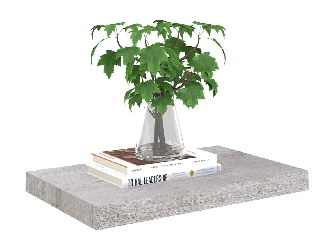 Étagères murales murales 4 pcs gris béton 50x23x3,8 cm MDF OFR43066 BonneVie Meuble