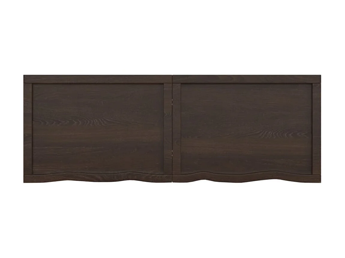 Étagère murale marron foncé bois chêne massif traité OFR73153 BonneVie Meuble