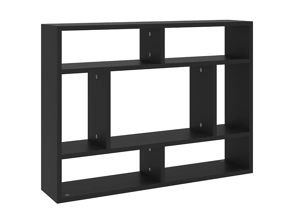 Étagère murale Noir 75x16x55 cm Aggloméré OFR55399 BonneVie Meuble