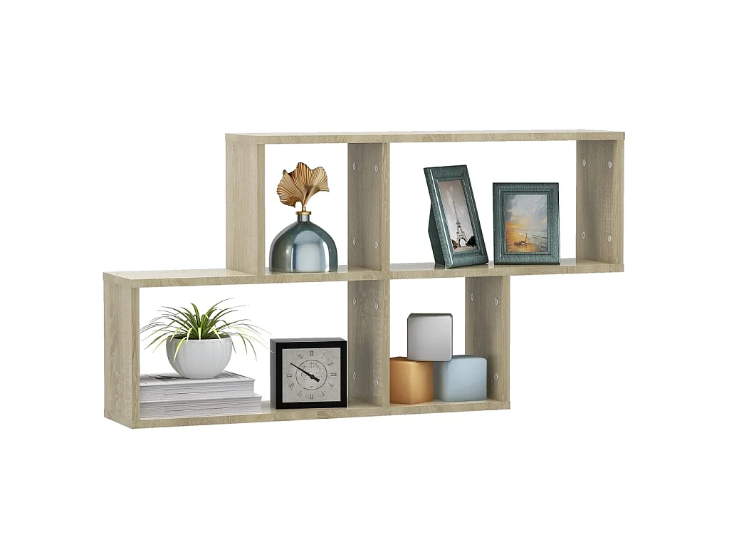 Étagère murale Chêne sonoma 100x18x53 cm Aggloméré OFR36224 BonneVie Meuble