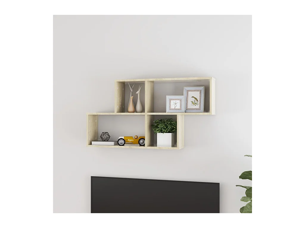 Étagère murale Chêne sonoma 100x18x53 cm Aggloméré OFR36224 BonneVie Meuble