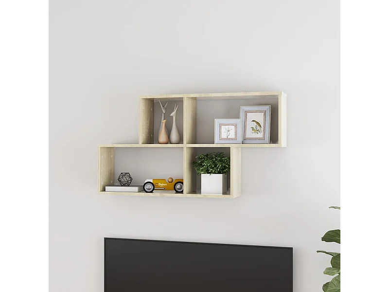 Étagère murale Chêne sonoma 100x18x53 cm Aggloméré OFR36224 BonneVie Meuble