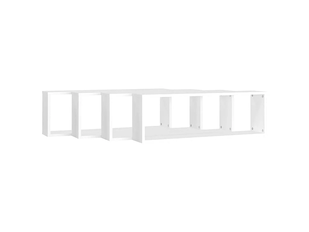 Étagères cube murales 4 pcs Blanc 80x15x26,5 cm Aggloméré OFR31302 BonneVie Meuble