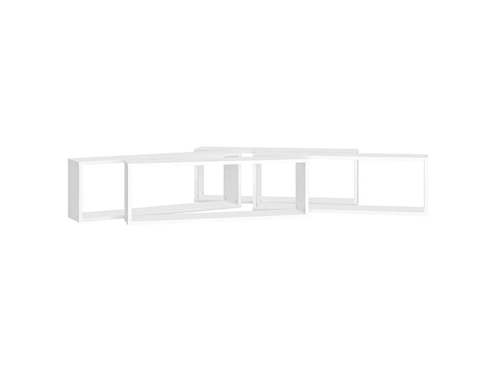 Étagères cube murales 4 pcs Blanc 80x15x26,5 cm Aggloméré OFR31302 BonneVie Meuble