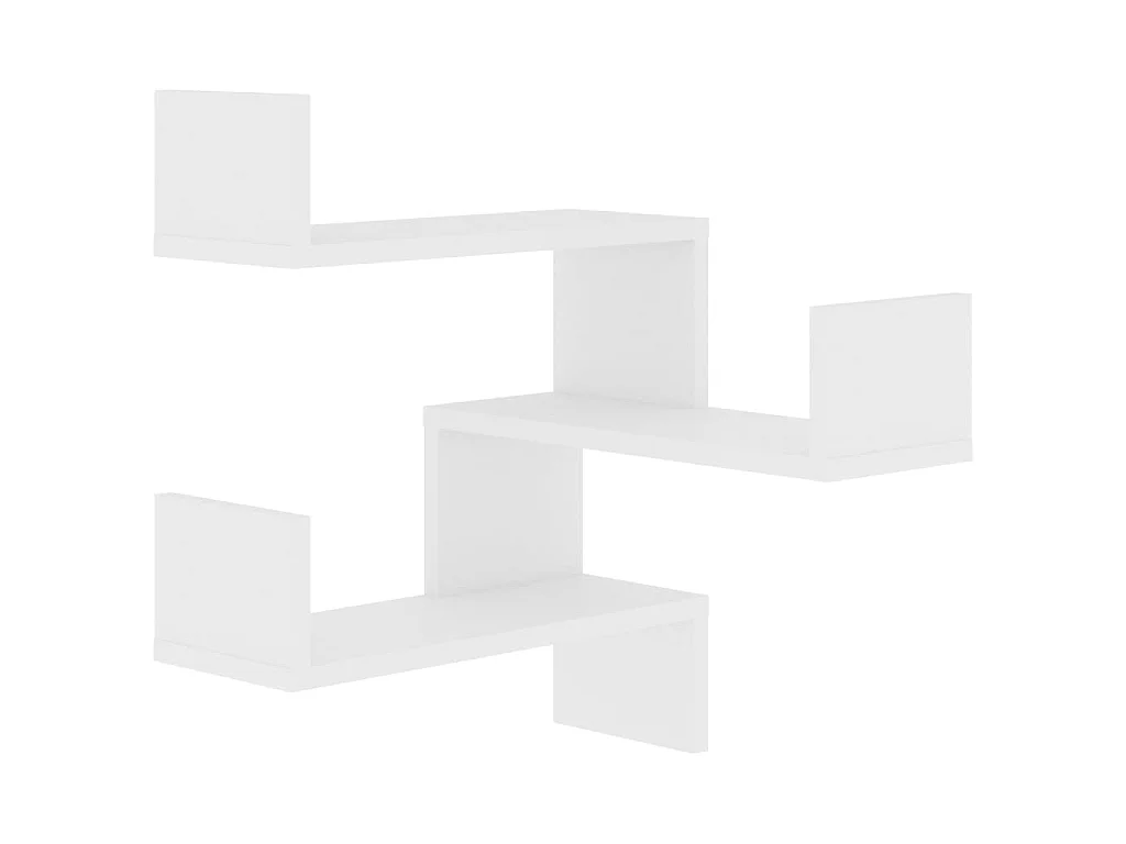 Étagère murale d'angle Blanc 40x40x50 cm Aggloméré OFR31609 BonneVie Meuble