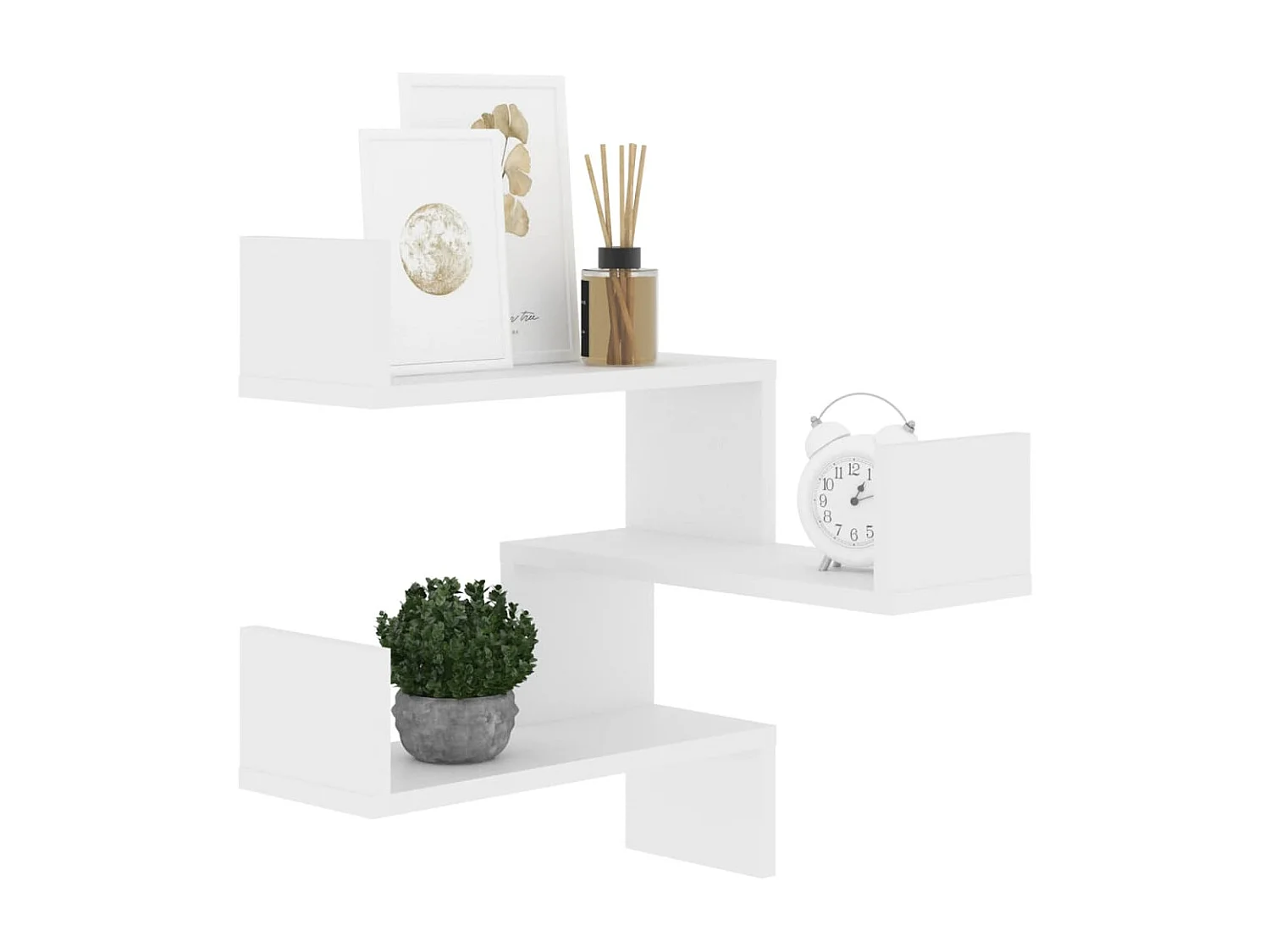 Étagère murale d'angle Blanc 40x40x50 cm Aggloméré OFR31609 BonneVie Meuble