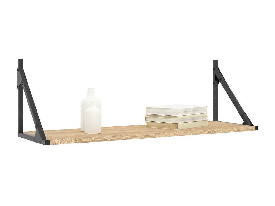 Étagères murales 2 pcs chêne sonoma 80x25x25,5 cm OFR57193 BonneVie Meuble