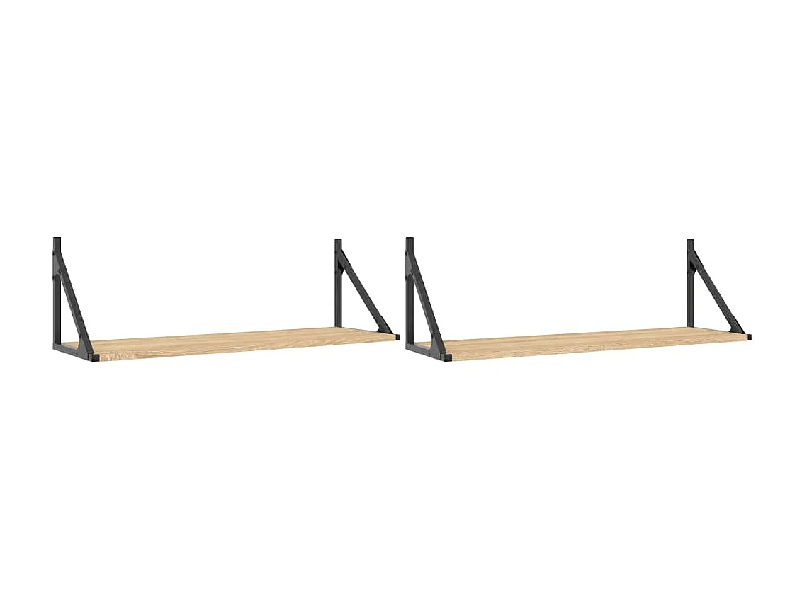 Wandschappen 2 st 80x25x25,5 cm bewerkt hout sonoma eikenkleur NL456974