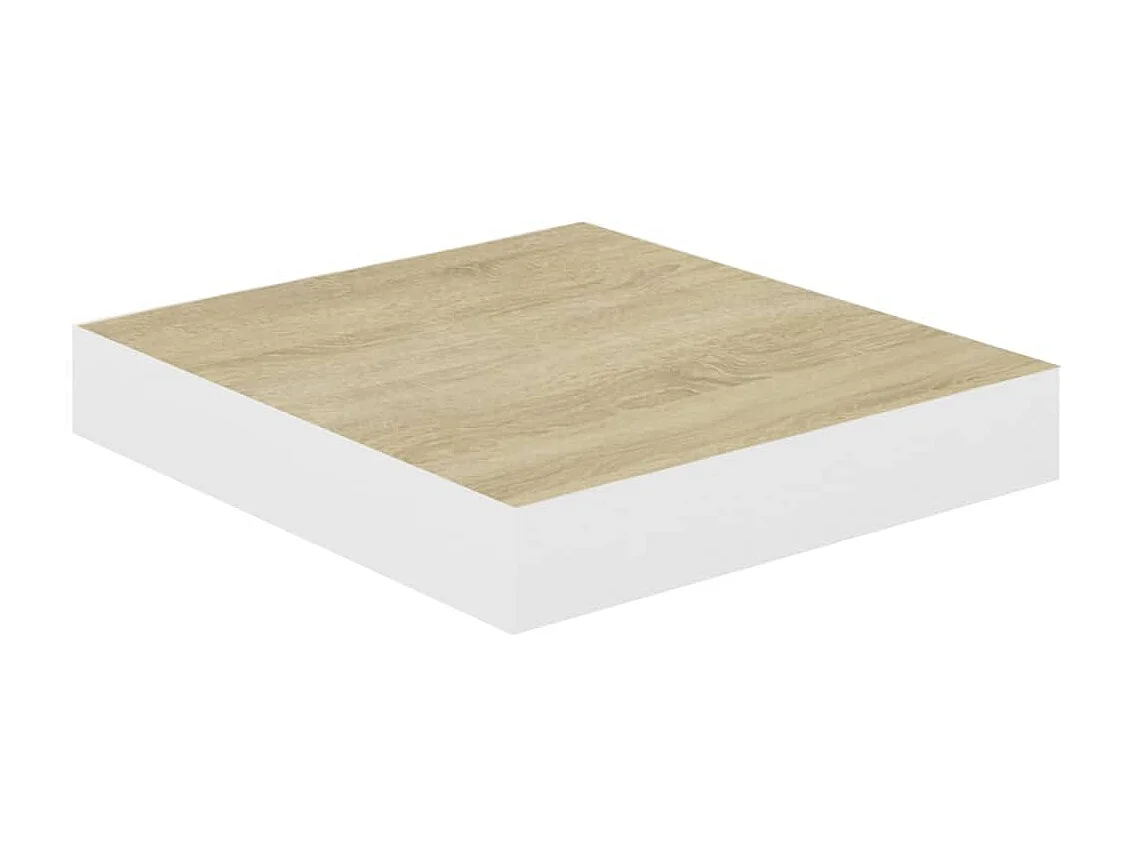 Étagère murale murale Chêne et blanc 23x23,5x3,8 cm MDF OFR92288 BonneVie Meuble