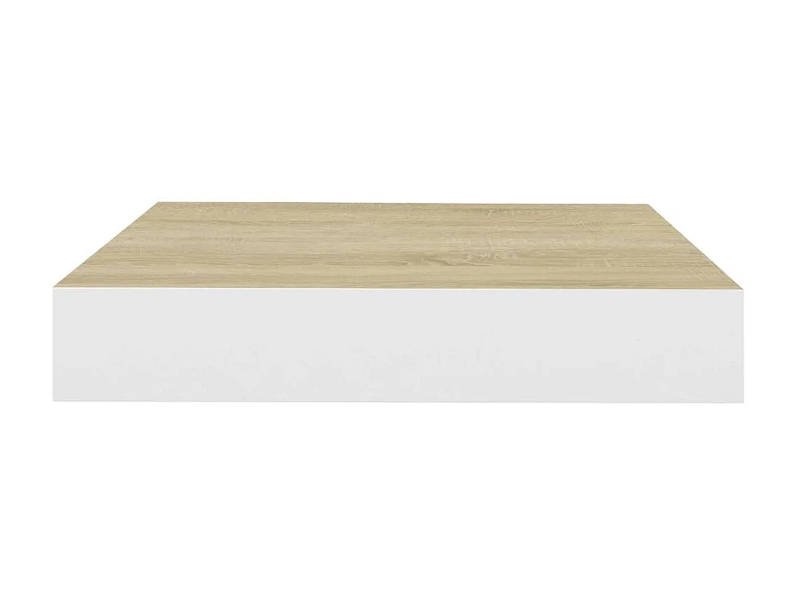 Étagère murale murale Chêne et blanc 23x23,5x3,8 cm MDF OFR92288 BonneVie Meuble