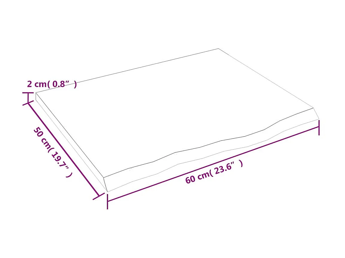 Estante de pared madera roble tratada marrón oscuro 60x50x2 cm ES73848