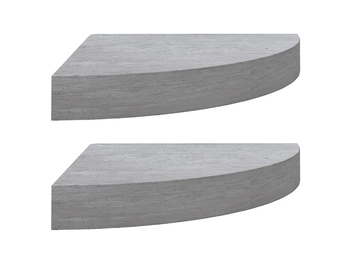 Prateleiras canto parede 2 pcs 25x25x3,8cm MDF cinzento cimento PT451703