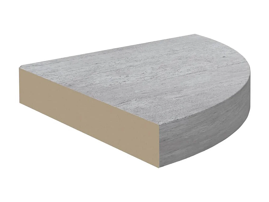 Étagères d'angle murales 2 pcs Gris béton 25x25x3,8 cm MDF OFR73355 BonneVie Meuble