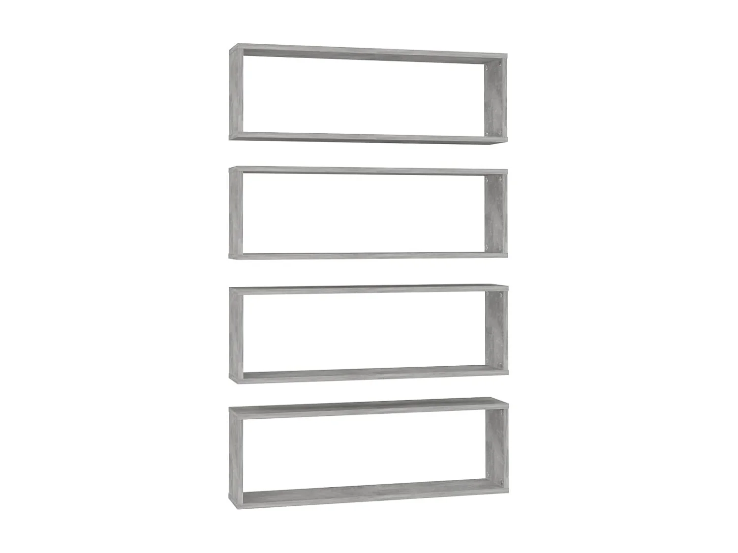 Étagères cube murales 4 pcs Gris béton 80x15x26,5 cm Aggloméré OFR27624 BonneVie Meuble