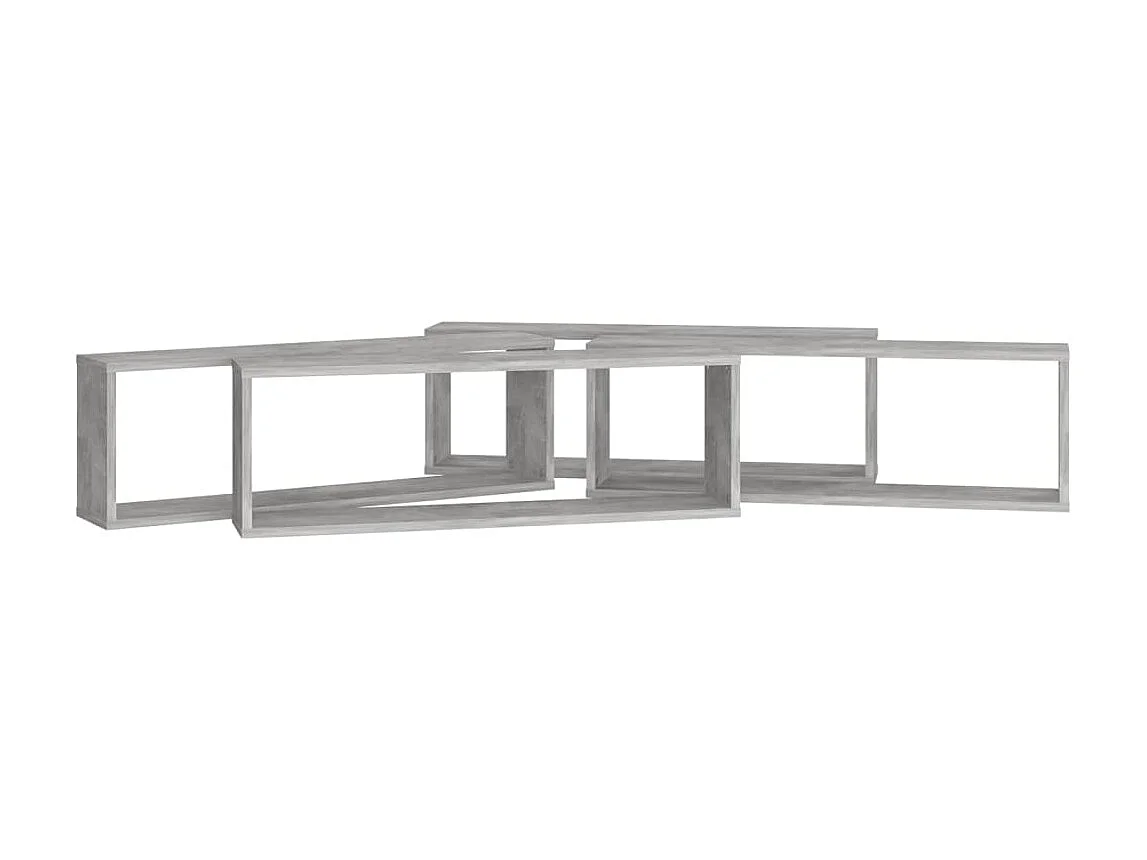 Étagères cube murales 4 pcs Gris béton 80x15x26,5 cm Aggloméré OFR27624 BonneVie Meuble