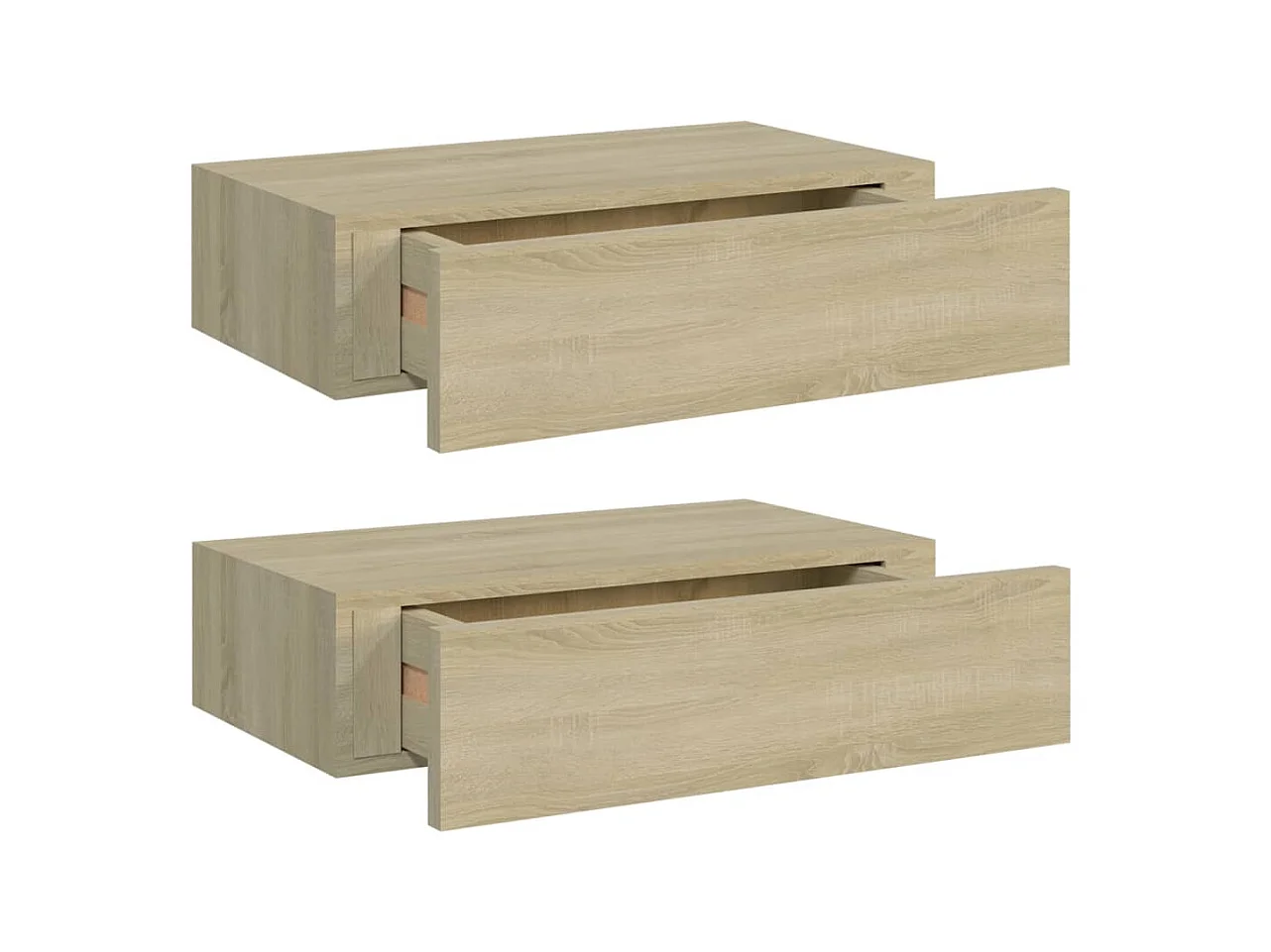 Étagères à tiroirs murales 2 pcs chêne 40x23,5x10 cm MDF OFR44327 BonneVie Meuble