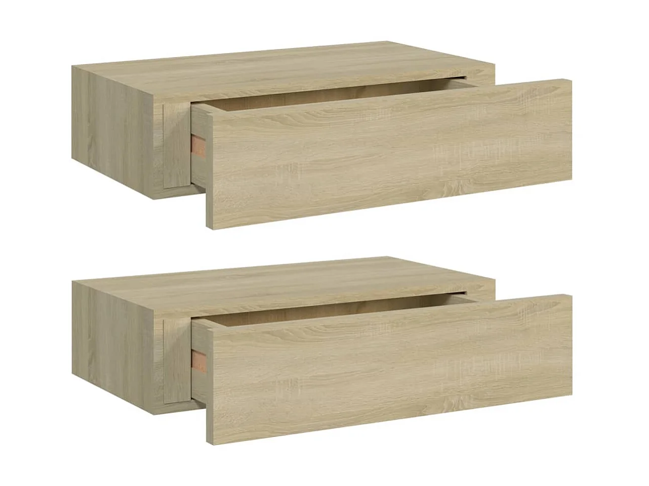 Wandschappen 2 st met lade 40x23,5x10 cm MDF eikenkleurig NL497852